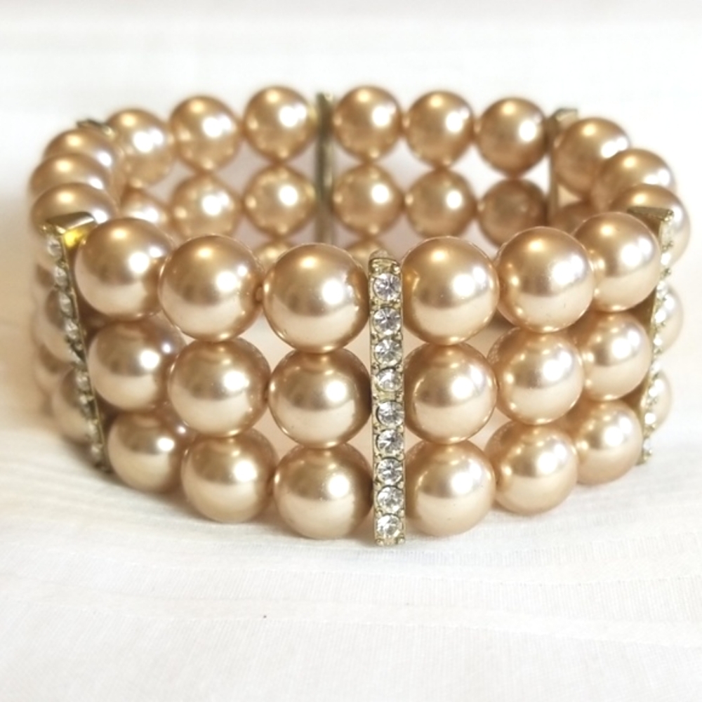 RMN Pearl Rhinestone Bracelet